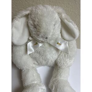 Bunnies By The Bay White Bunny Rabbit Plush 17" Satin Bow Carrots‎ Easter Spring